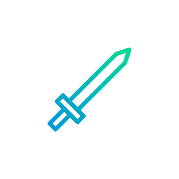 Schwertsymbol Farbverlauf Grün Blau Militärvektor Armee Element Und Symbol Perfekt — Stockvektor