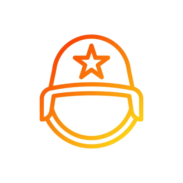 Helm Symbol Steigung Rot Gelb Farbe Militär Vektor Armee Element — Stockvektor