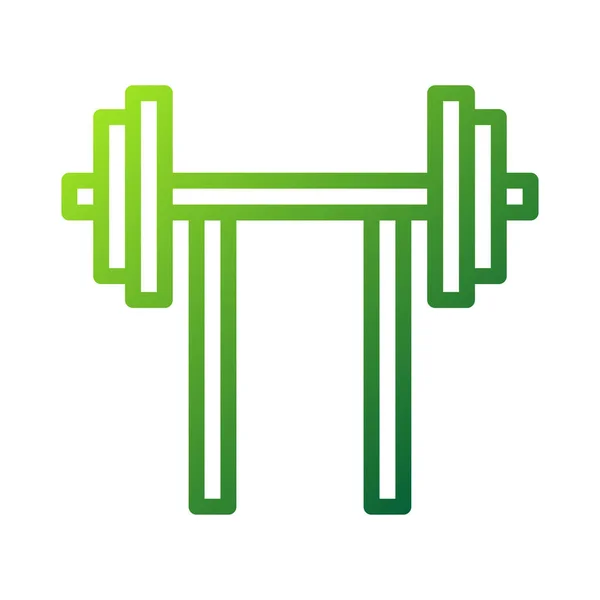 ダンベルアイコングラデーショングリーンカラースポーツイラストエレメントとシンボル完璧 — ストックベクタ