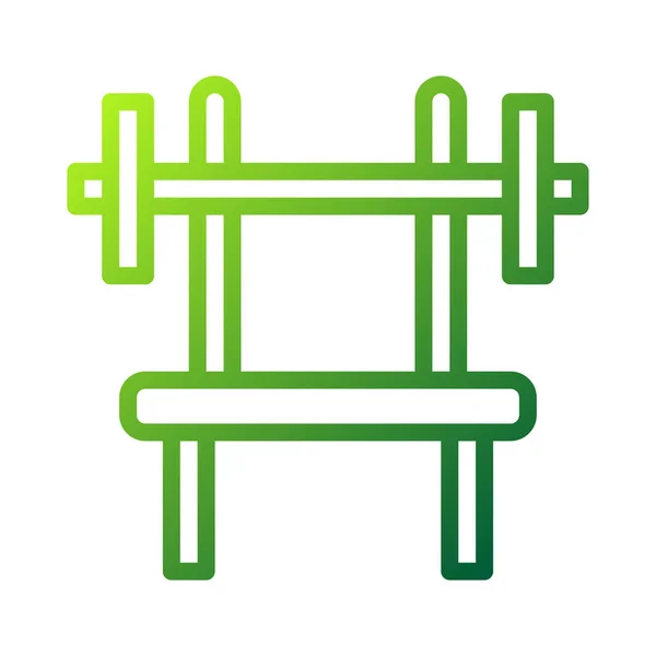 ダンベルアイコングラデーショングリーンカラースポーツイラストエレメントとシンボル完璧 — ストックベクタ