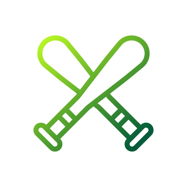野球アイコングラデーショングリーンカラースポーツイラストエレメントとシンボル完璧 — ストックベクタ