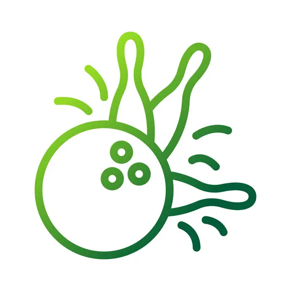 Bowling Icon Gradient Green Colour Sport Illustration Vector Element Symbol — Stock Vector
