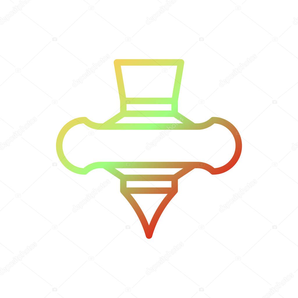 Spinning icon gradient yellow green red colour chinese new year vector element and symbol perfect.