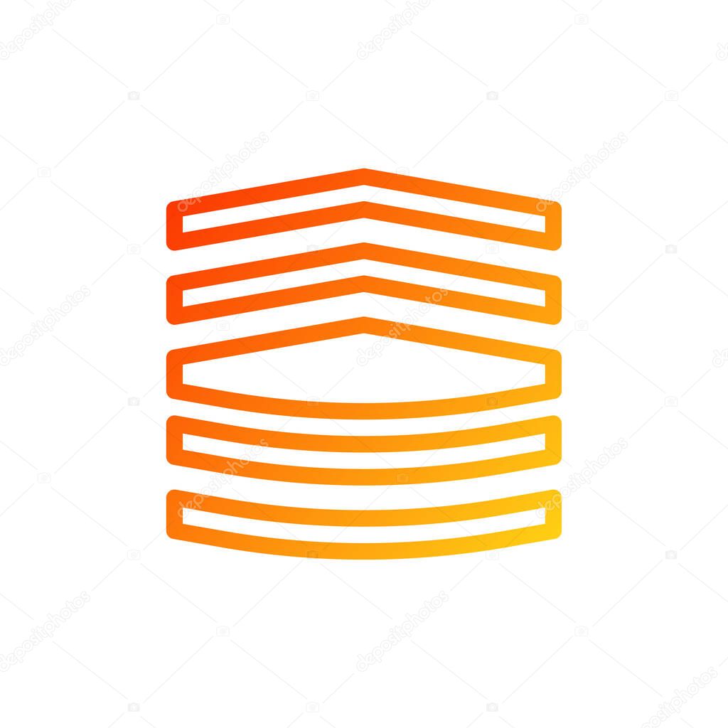 Badge icon gradient red yellow colour military vector army element and symbol perfect.