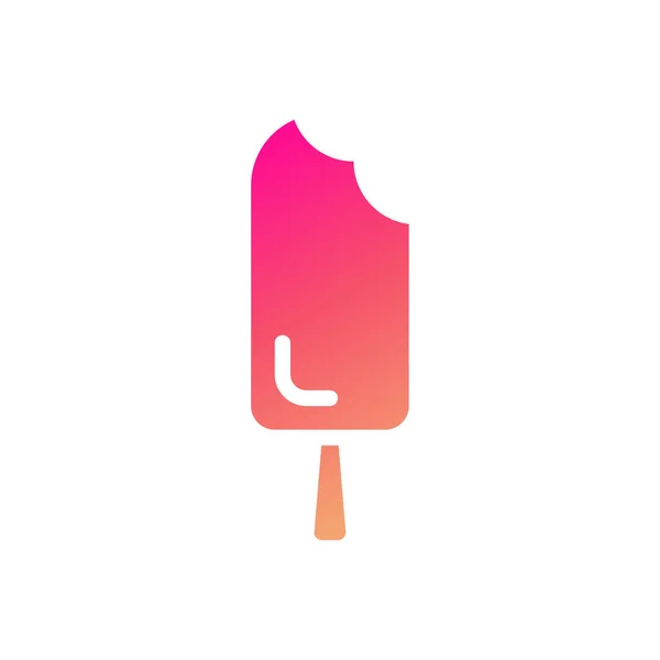 Icône Crème Glacée Gradient Solide Rose Jaune Illustration Vectoriel Élément — Image vectorielle
