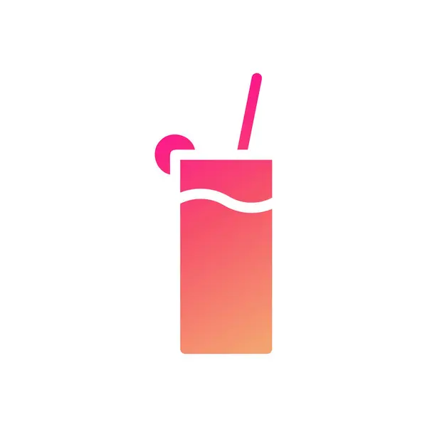 Drink Icon Solid Gradient Pink Yellow Illustration Vector Element Symbol — Stock Vector
