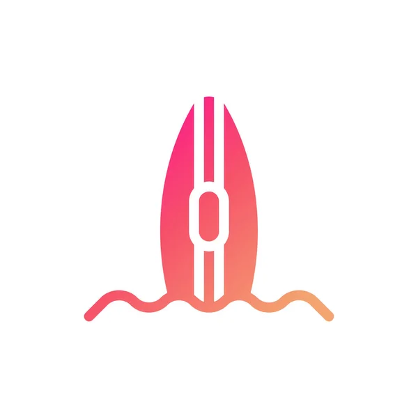 Icône Surf Gradient Solide Rose Jaune Illustration Vectoriel Élément Symbole — Image vectorielle
