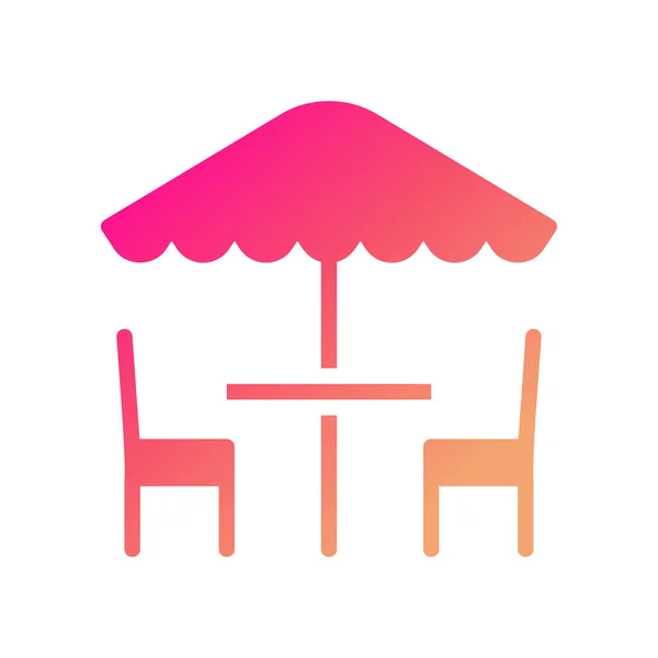 Parapluie Icône Solide Dégradé Rose Jaune Illustration Vectoriel Élément Symbole — Image vectorielle