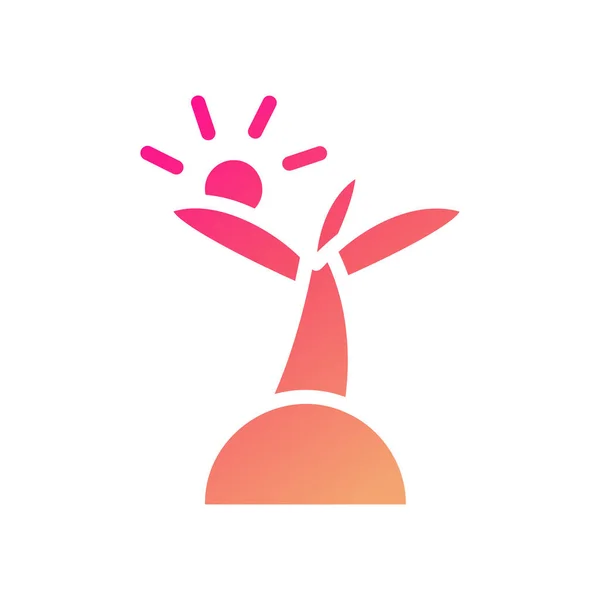 Icône Île Gradient Solide Rose Jaune Illustration Vectoriel Élément Symbole — Image vectorielle
