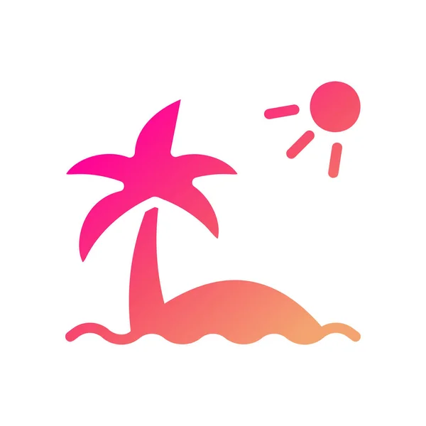 Icône Île Gradient Solide Rose Jaune Illustration Vectoriel Élément Symbole — Image vectorielle