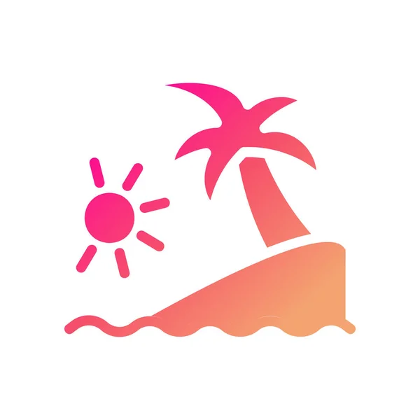 Wyspa Ikona Stałe Gradient Różowy Żółty Ilustracja Wektor Element Symbol — Wektor stockowy