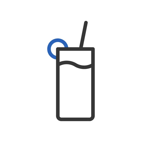 Bebida Icono Duocolor Azul Gris Verano Playa Ilustración Vector Elemento — Vector de stock