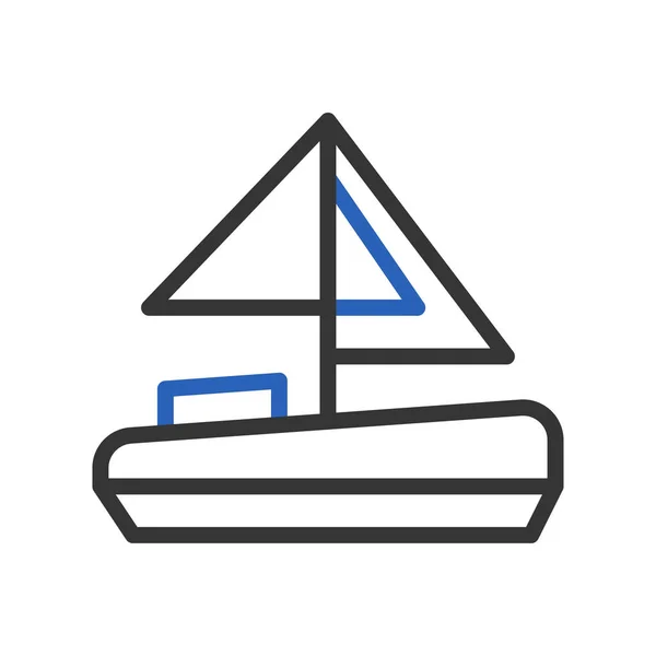 Boot Symbol Duocolor Blau Grau Sommer Strand Illustration Vektorelement Und — Stockvektor