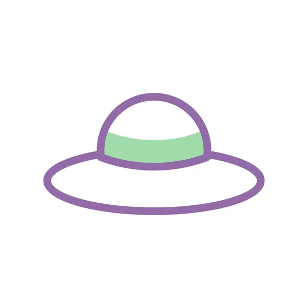 Иконка Шляпы Фиолетовый Зеленый Летний Пляж Иллюстрации Векторный Элемент Символ — стоковый вектор