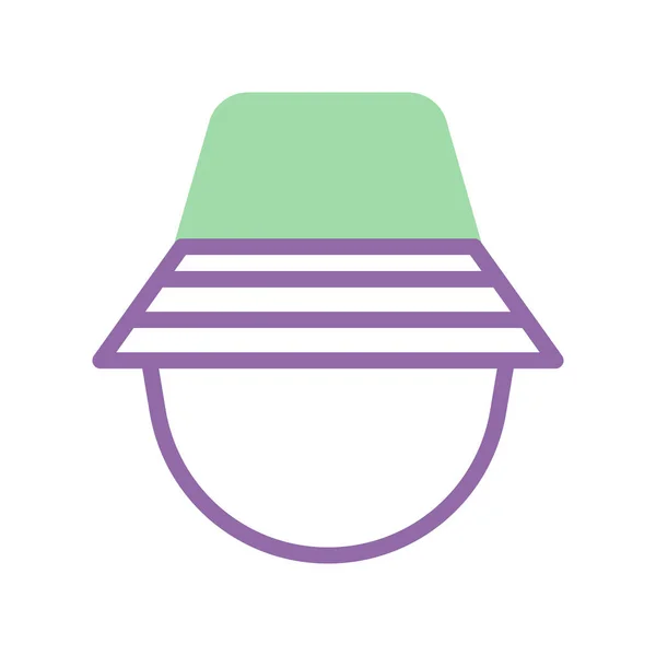 帽子图标双色紫色绿色夏季海滩插图矢量元素和符号完美 — 图库矢量图片