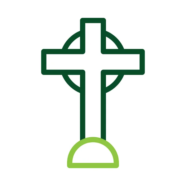 Salib Icon Duocolor Green Colour Easter Illustration Vector Element Symbol — Stock Vector