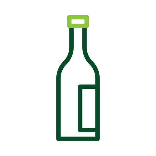 Glas Wein Ikone Duocolor Grün Farbe Ostern Illustration Vektorelement Und — Stockvektor