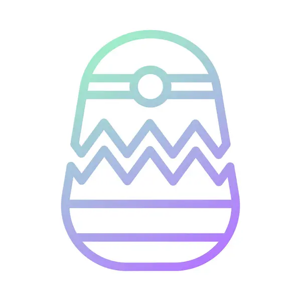 Egg Icon Gradient Green Purple Colour Easter Illustration Vector Element — Stock Vector