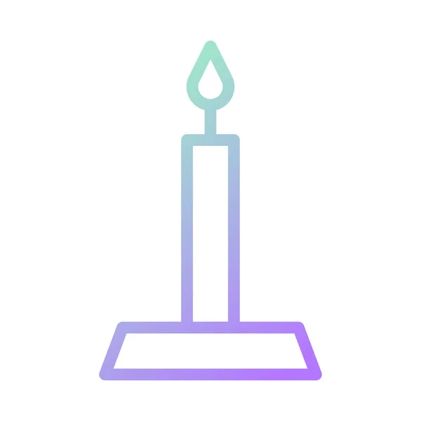 Vela Icono Gradiente Verde Púrpura Color Pascua Ilustración Vector Elemento — Vector de stock