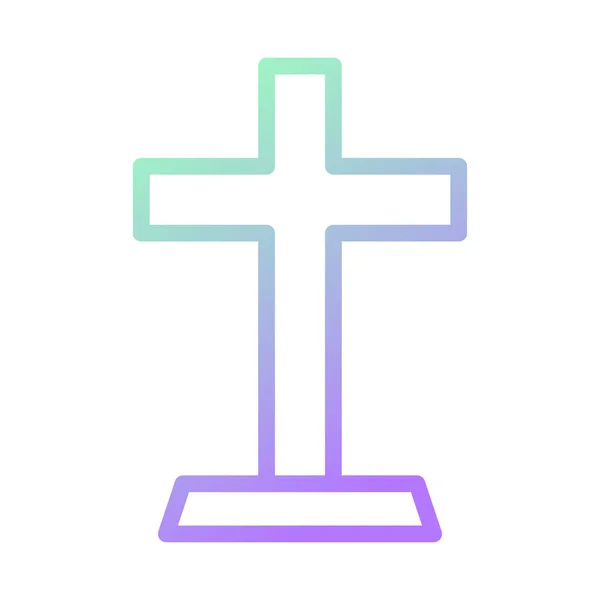 Salib Icon Gradient Green Purple Colour Easter Illustration Vector Element — Stock Vector