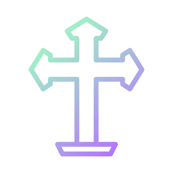Salib Εικονίδιο Κλίση Πράσινο Πορφυρό Χρώμα Easter Εικονογράφηση Διάνυσμα Στοιχείο — Διανυσματικό Αρχείο