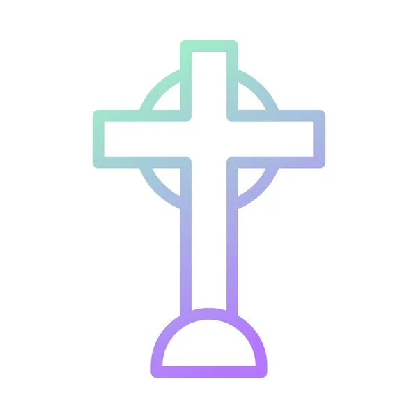 Salib Icon Gradient Green Purple Colour Easter Illustration Vector Element — Stock Vector