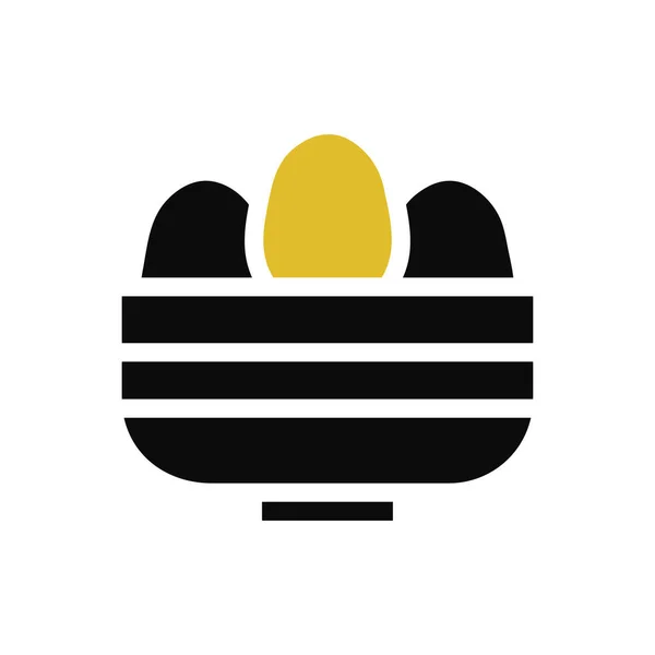 Bucket Egg Icon Solid Grey Orange Colour Easter Illustration Vector — Stock Vector