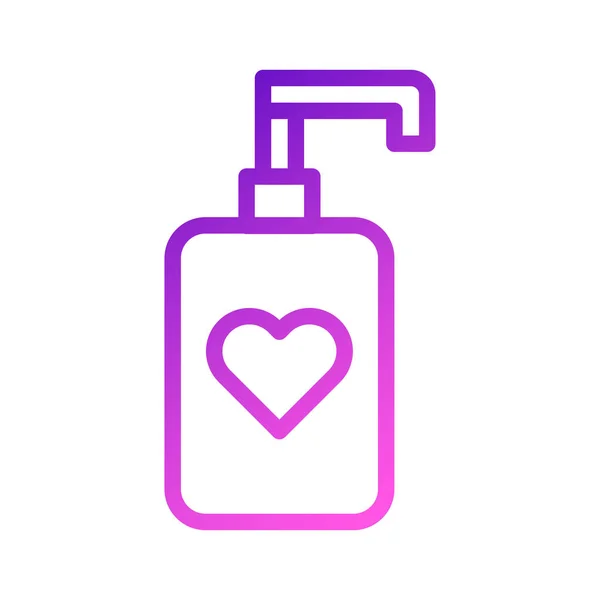 Gradien Ikon Cinta Kosmetik Warna Ungu Gaya Merah Muda Vektor - Stok Vektor