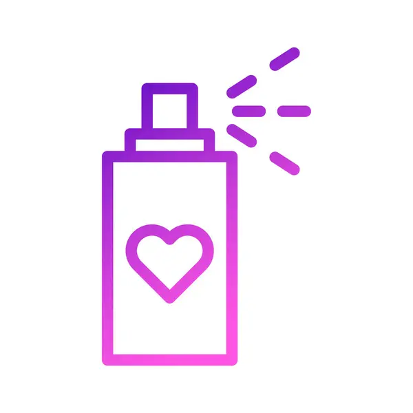 Icono Amor Cosmético Gradiente Púrpura Estilo Rosa San Valentín Ilustración — Vector de stock