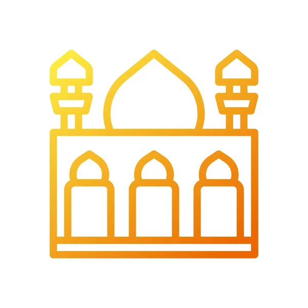 Moschee Icon Gradient Gelb Orange Farbe Ramadan Illustration Vektorelement Und — Stockvektor
