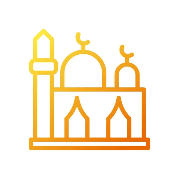 Moschee Icon Gradient Gelb Orange Farbe Ramadan Illustration Vektorelement Und — Stockvektor