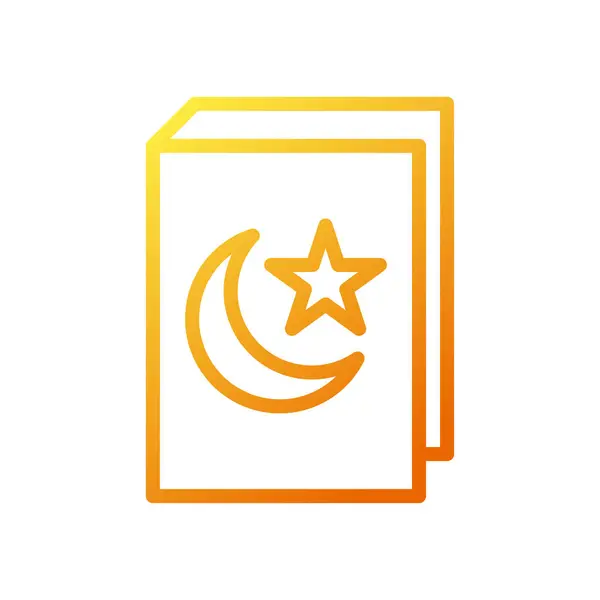 Gradiente Icona Corano Giallo Arancio Colore Ramadan Illustrazione Elemento Vettoriale — Vettoriale Stock