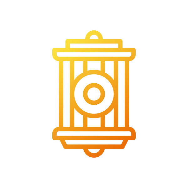 Градиент значка фонаря желтый оранжевый цвет рамадан иллюстрации векторный элемент и символ совершенный.