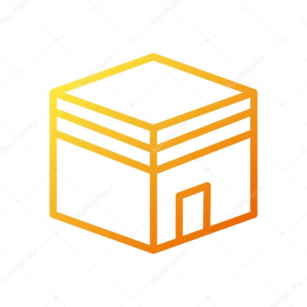Kaaba icon gradient yellow orange colour ramadan illustration vector element and symbol perfect.