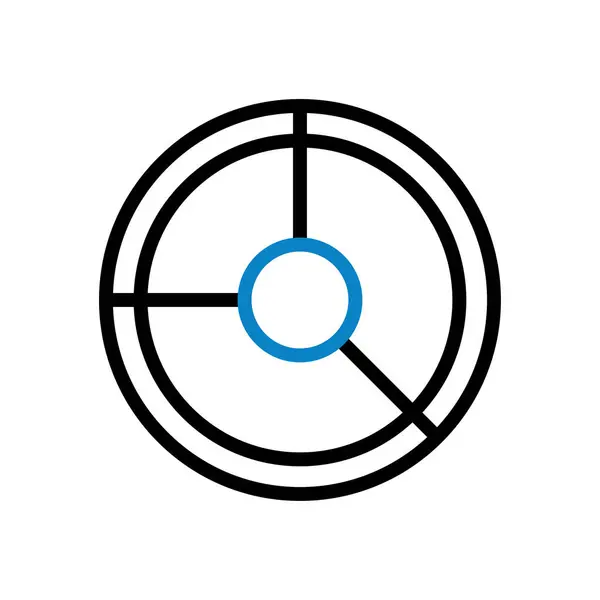 Graf Ikona Duokolor Modrá Černá Obchodní Ilustrace Vektorový Prvek Symbol — Stockový vektor