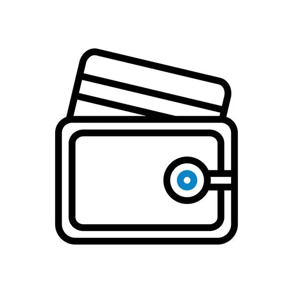 Ícone Cartão Azul Duocolor Preto Negócio Ilustração Vetor Elemento Símbolo — Vetor de Stock