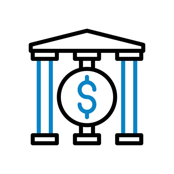 Icona Bancaria Duocolore Blu Nero Business Illustrazione Elemento Vettoriale Simbolo — Vettoriale Stock