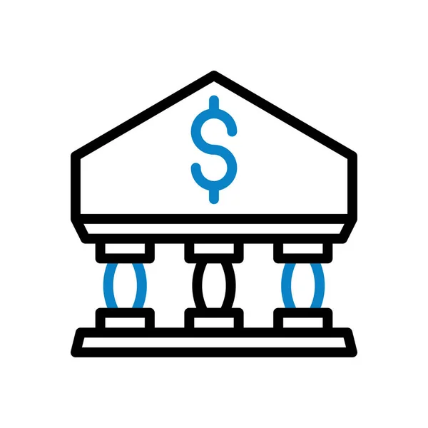 Ícone Bancário Duocolor Azul Preto Negócio Ilustração Vetor Elemento Símbolo — Vetor de Stock