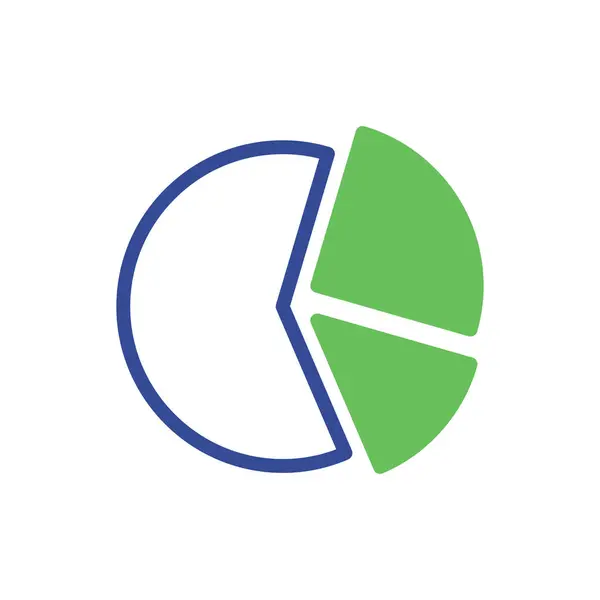 Grafiek Pictogram Duotone Groen Blauw Business Illustratie Vector Element Symbool — Stockvector