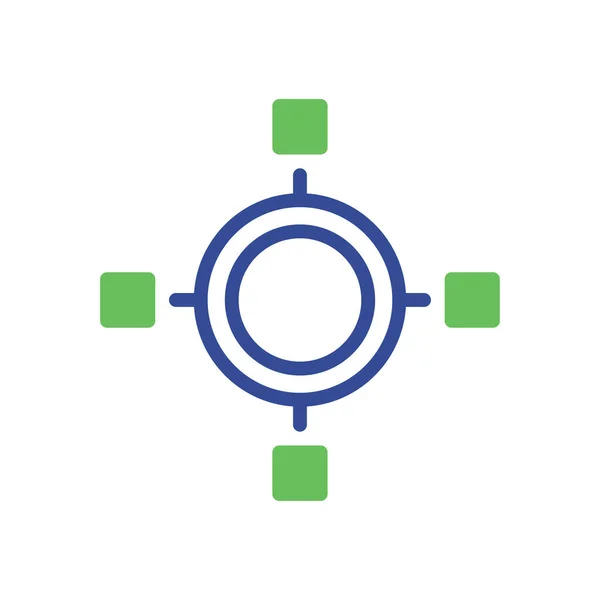 Иконка Диаграммы Duotone Зеленый Синий Бизнес Иллюстрации Векторный Элемент Символ — стоковый вектор
