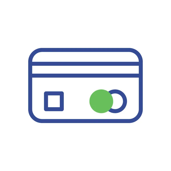 Ícone Cartão Duotone Verde Azul Negócio Ilustração Elemento Vetor Símbolo —  Vetores de Stock
