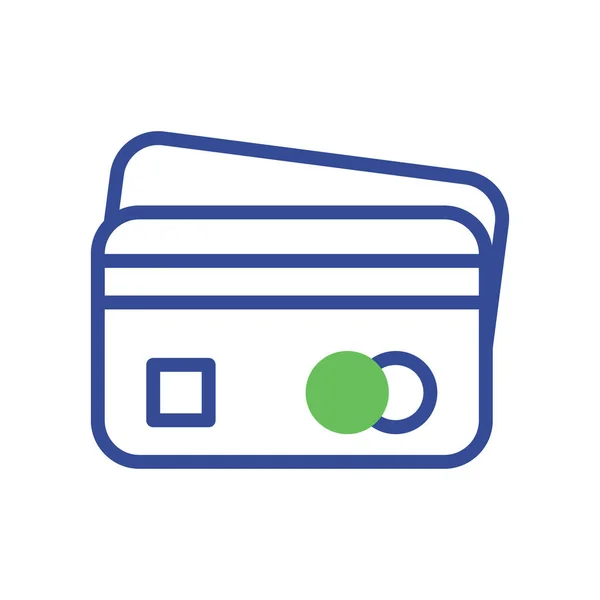 Ícone Cartão Duotone Verde Azul Negócio Ilustração Elemento Vetor Símbolo — Vetor de Stock