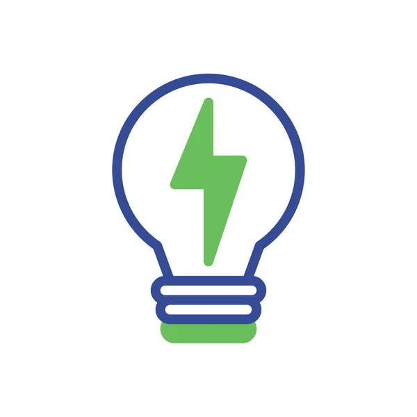 Lampe Idee Icon Duotone Grün Blau Business Illustration Vektorelement Und — Stockvektor