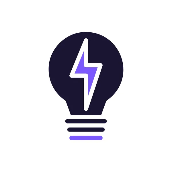 Lampe Idee Icon Solid Lila Schwarz Illustration Vektorelement Und Symbol — Stockvektor