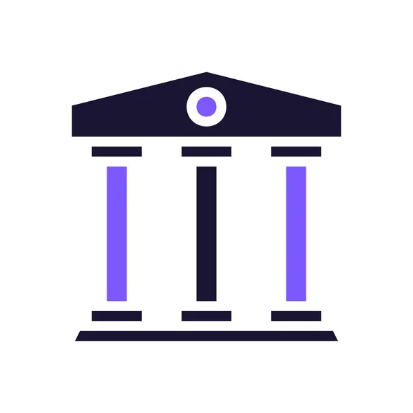 Банківська Ікона Суцільна Фіолетова Чорна Ілюстрація Векторний Елемент Символ Ідеальний — стоковий вектор