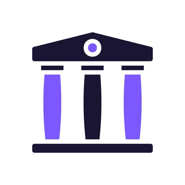 Icono Bancario Sólido Púrpura Negro Ilustración Vector Elemento Símbolo Perfecto — Vector de stock