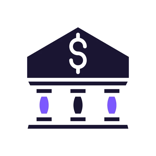 Banking Icon Solid Purple Black Illustration Vector Element Symbol Perfect — Stock Vector