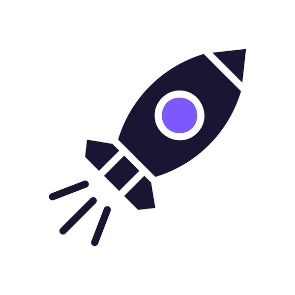 Rocket Icon Solid Purple Black Illustration Vector Element Symbol Perfect — Stock Vector