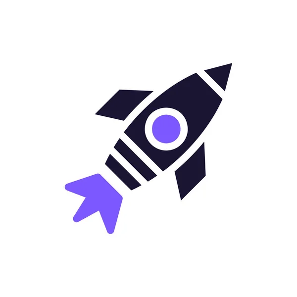 Rocket Ikona Stałe Fioletowy Czarny Ilustracja Wektor Element Symbol Idealny — Wektor stockowy