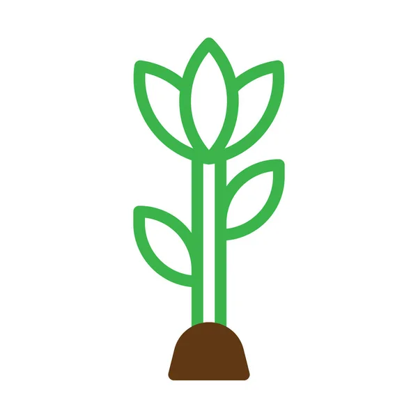 Цветочная Иконка Дуотон Зеленый Коричневый Цвет Пасхальные Иллюстрации Векторный Элемент — стоковый вектор